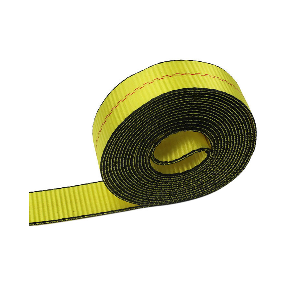 Cinghia per verricello gialla da 2 pollici con doppio gancio a J