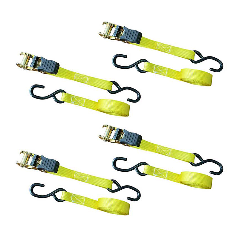 Cinghia a cricchetto con impugnatura per pollice multicolore da 1'' X 15' con ganci a S rivestiti in vinile