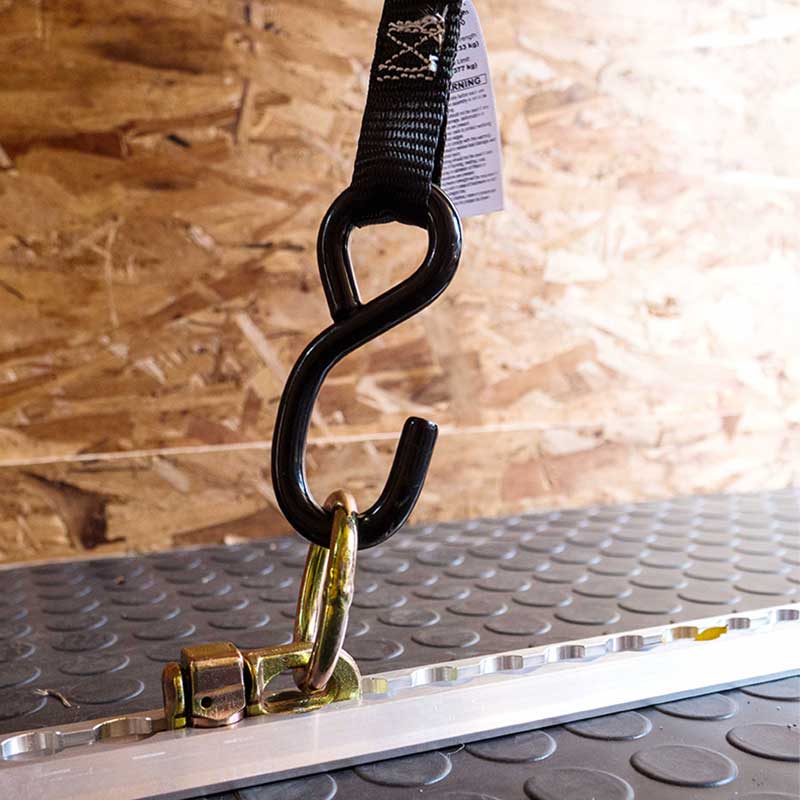 Cinghia a cricchetto per mini moto da 1'' X 7' con ganci a S