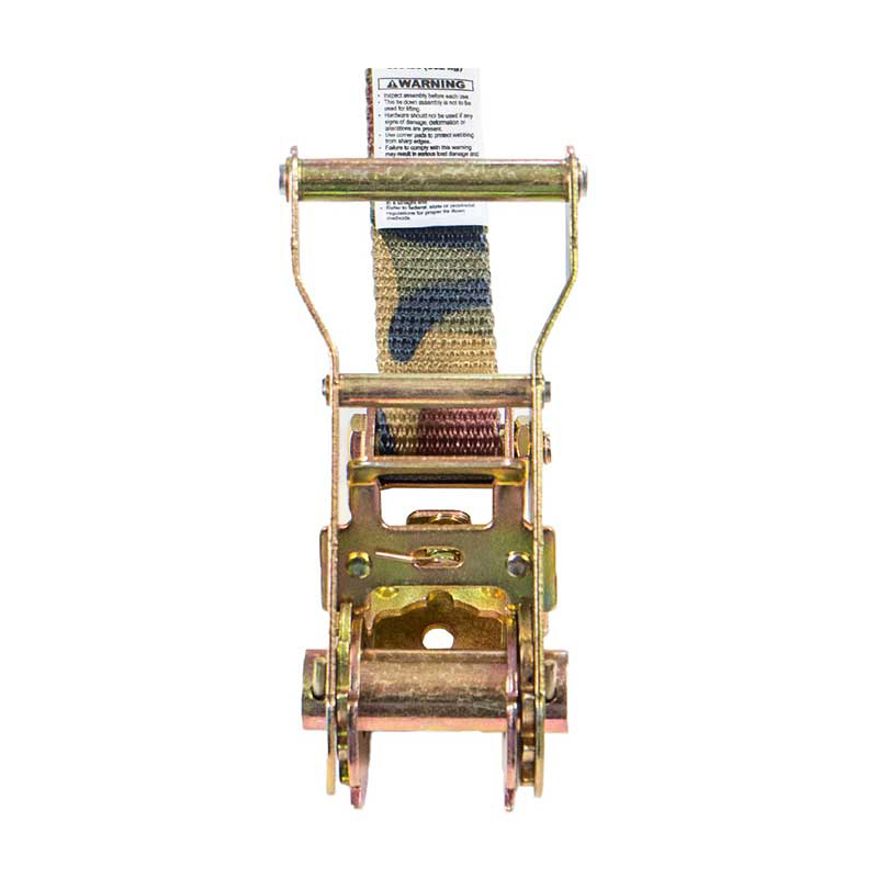 Cinghia a cricchetto con impugnatura in ferro mimetico da 1'' X 8' con gancio a S rivestito in vinile e supporto