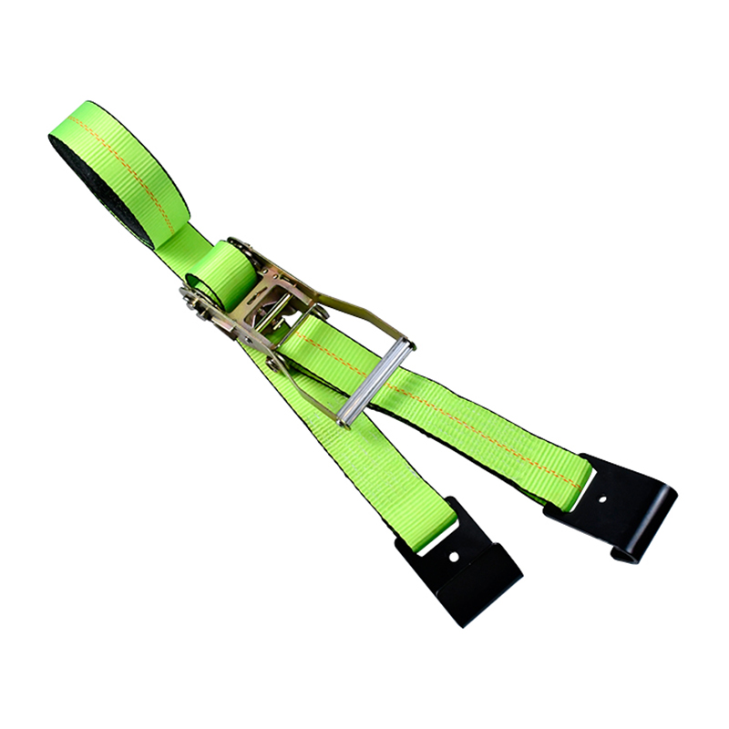 Cinghia a cricchetto verde da 4' x 30' con ganci piatti