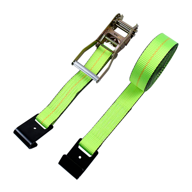Cinghia a cricchetto verde da 4' x 30' con ganci piatti