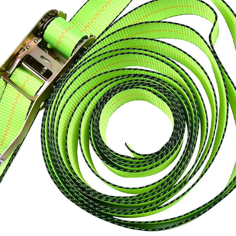 Cinghia a cricchetto verde da 4' x 30' con ganci piatti