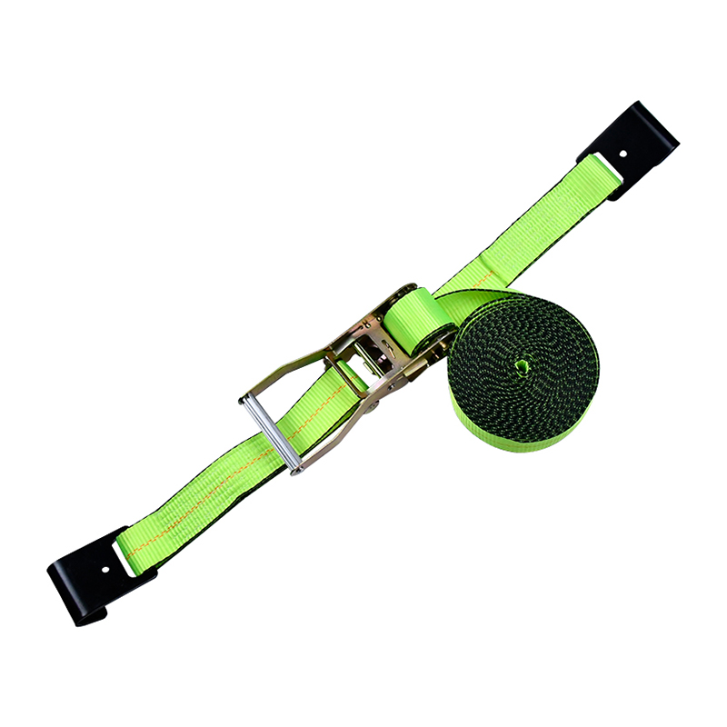 Cinghia a cricchetto verde da 4' x 30' con ganci piatti