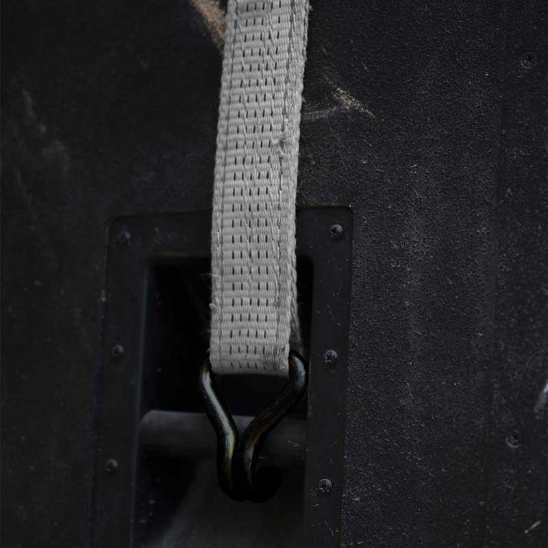 Cinghia a cricchetto con impugnatura rivestita in gomma da 1'' X 15' con ganci in filo rivestito in vinile
