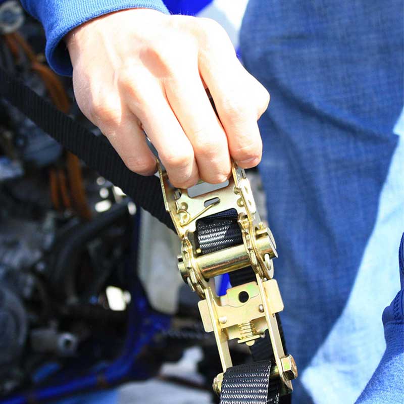 Cinghia di ancoraggio a cricchetto per motocicletta ad alta tenacità 1''X 6' con anello cucito da 12 pollici