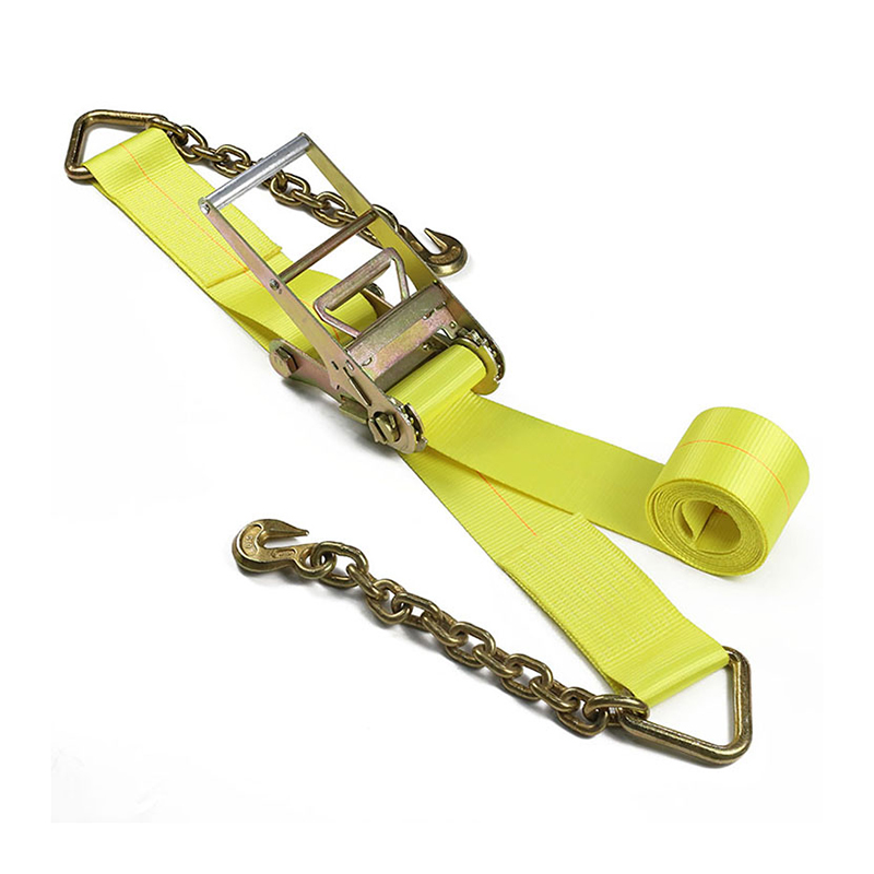 Cinghia a cricchetto da 4 pollici di lunghezza personalizzata con estensioni a catena Cinghia a cricchetto da 4 pollici di lunghezza personalizzata con estensioni a catena