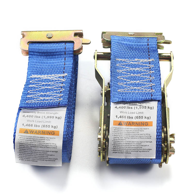 La cinghia a cricchetto E-Track da 2 pollici (blu)